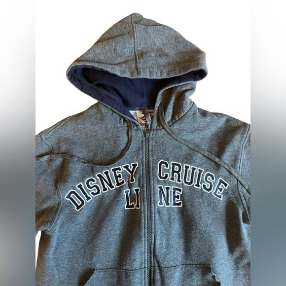 DISNEY Cruise Line Gray Crop Full Zip Hoodie Sweatshirt Child SZ S - Picture 3 of 7
